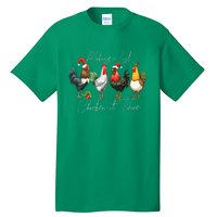 Christmas Chicken Lover Xmas Santa Hat Funny Farm Gift Tall T-Shirt