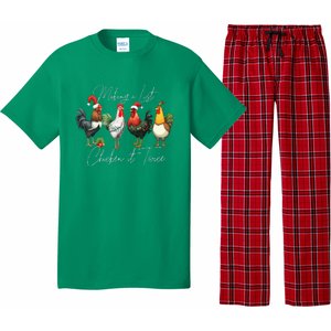 Christmas Chicken Lover Xmas Santa Hat Funny Farm Gift Pajama Set