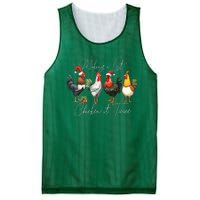 Christmas Chicken Lover Xmas Santa Hat Funny Farm Gift Mesh Reversible Basketball Jersey Tank