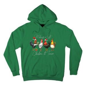 Christmas Chicken Lover Xmas Santa Hat Funny Farm Gift Tall Hoodie