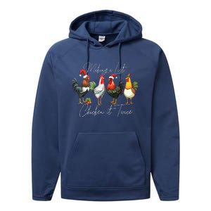 Christmas Chicken Lover Xmas Santa Hat Funny Farm Gift Performance Fleece Hoodie