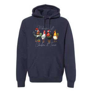 Christmas Chicken Lover Xmas Santa Hat Funny Farm Gift Premium Hoodie