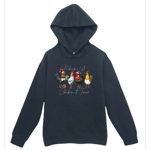 Christmas Chicken Lover Xmas Santa Hat Funny Farm Gift Urban Pullover Hoodie