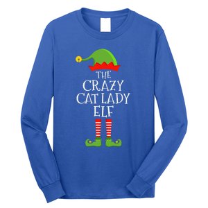 Crazy Cat Lady Elf Funny Christmas Matching Family Pajama Long Sleeve Shirt