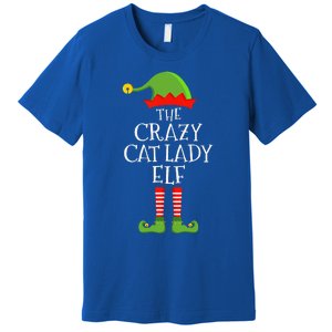 Crazy Cat Lady Elf Funny Christmas Matching Family Pajama Premium T-Shirt