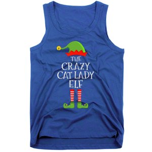 Crazy Cat Lady Elf Funny Christmas Matching Family Pajama Tank Top