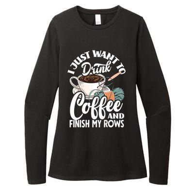 Crochet Coffee Lover Cute Crocheting Gift Womens CVC Long Sleeve Shirt