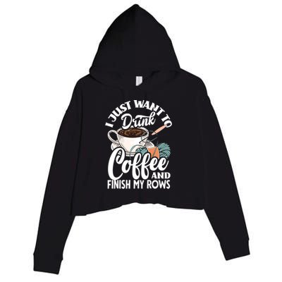 Crochet Coffee Lover Cute Crocheting Gift Crop Fleece Hoodie