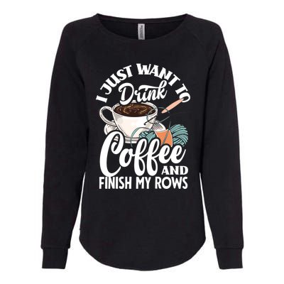 Crochet Coffee Lover Cute Crocheting Gift Womens California Wash Sweatshirt