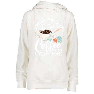 Crochet Coffee Lover Cute Crocheting Gift Womens Funnel Neck Pullover Hood