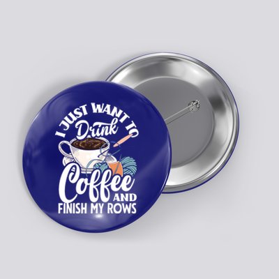 Crochet Coffee Lover Cute Crocheting Gift Button