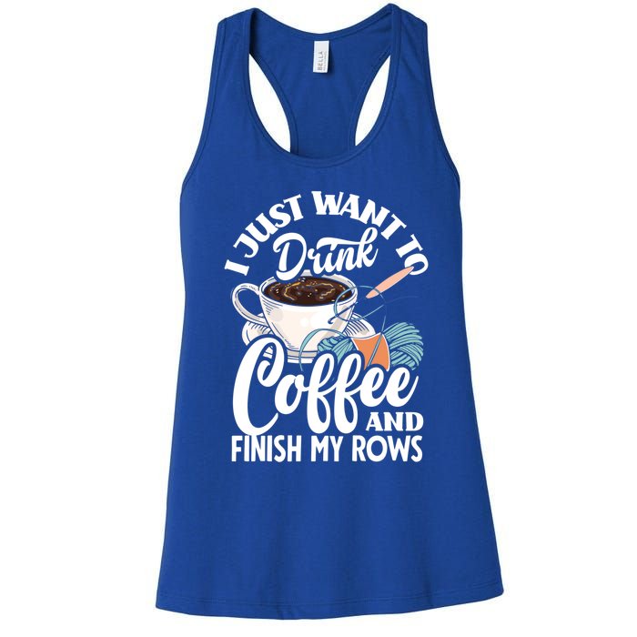 Crochet Coffee Lover Cute Crocheting Gift Women's Racerback Tank