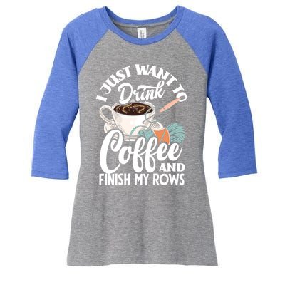 Crochet Coffee Lover Cute Crocheting Gift Women's Tri-Blend 3/4-Sleeve Raglan Shirt