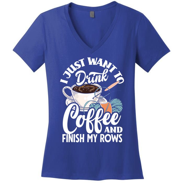 Crochet Coffee Lover Cute Crocheting Gift Women's V-Neck T-Shirt