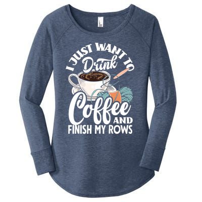 Crochet Coffee Lover Cute Crocheting Gift Women's Perfect Tri Tunic Long Sleeve Shirt