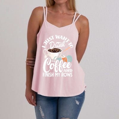 Crochet Coffee Lover Cute Crocheting Gift Women's Strappy Tank