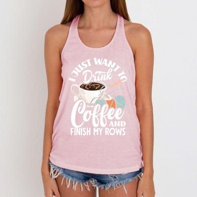 Crochet Coffee Lover Cute Crocheting Gift Women's Knotted Racerback Tank