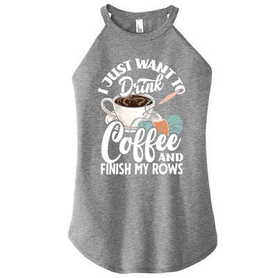 Crochet Coffee Lover Cute Crocheting Gift Women's Perfect Tri Rocker Tank