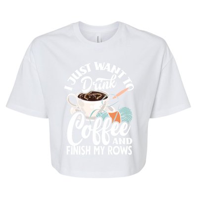 Crochet Coffee Lover Cute Crocheting Gift Bella+Canvas Jersey Crop Tee