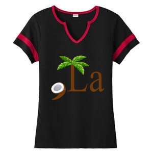 Coconut Comma + La Kamala Harris 2024 President Election Ladies Halftime Notch Neck Tee