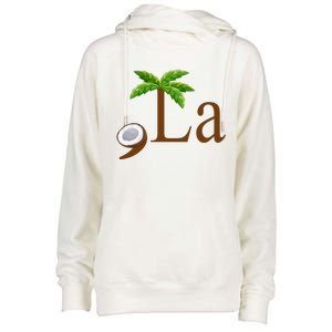 Coconut Comma + La Kamala Harris 2024 President Election Womens Funnel Neck Pullover Hood