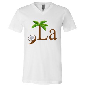 Coconut Comma + La Kamala Harris 2024 President Election V-Neck T-Shirt