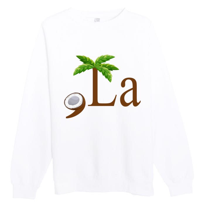 Coconut Comma + La Kamala Harris 2024 President Election Premium Crewneck Sweatshirt