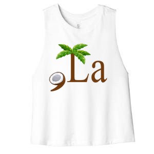 Coconut Comma + La Kamala Harris 2024 President Election Women's Racerback Cropped Tank