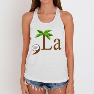 Coconut Comma + La Kamala Harris 2024 President Election Women's Knotted Racerback Tank