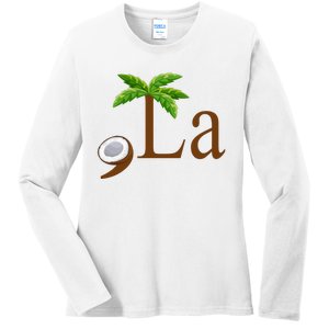 Coconut Comma + La Kamala Harris 2024 President Election Ladies Long Sleeve Shirt