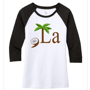 Coconut Comma + La Kamala Harris 2024 President Election Women's Tri-Blend 3/4-Sleeve Raglan Shirt