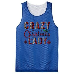 Crazy Christmas Lady Leopard Buffalo Plaid Red Funny Xmas Mesh Reversible Basketball Jersey Tank