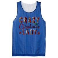 Crazy Christmas Lady Leopard Buffalo Plaid Red Funny Xmas Mesh Reversible Basketball Jersey Tank