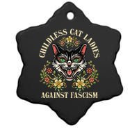 Childless Cat Ladies Against Fascism Gift Ceramic Star Ornament