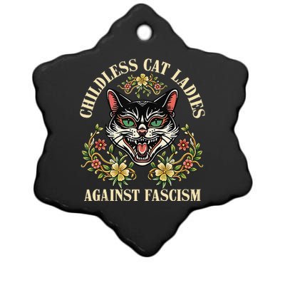 Childless Cat Ladies Against Fascism Gift Ceramic Star Ornament