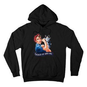 Childless Cat Ladies Vote Rosie The Riveter Gift Hoodie