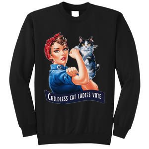 Childless Cat Ladies Vote Rosie The Riveter Gift Sweatshirt