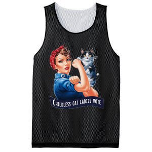 Childless Cat Ladies Vote Rosie The Riveter Gift Mesh Reversible Basketball Jersey Tank