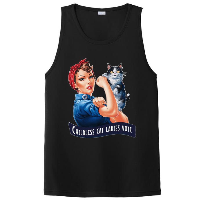 Childless Cat Ladies Vote Rosie The Riveter Gift PosiCharge Competitor Tank