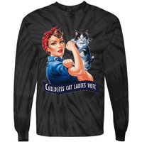 Childless Cat Ladies Vote Rosie The Riveter Gift Tie-Dye Long Sleeve Shirt