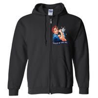 Childless Cat Ladies Vote Rosie The Riveter Gift Full Zip Hoodie