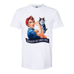 Childless Cat Ladies Vote Rosie The Riveter Gift Softstyle CVC T-Shirt