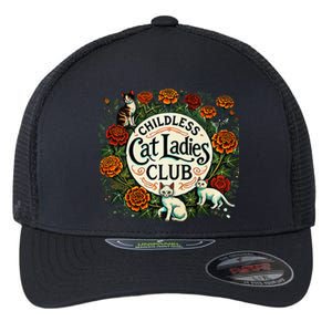 Childless Cat Ladies Club Illustration Flexfit Unipanel Trucker Cap