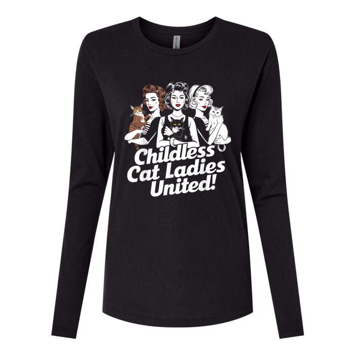 Childless Cat Ladies United Funny Democrat Political Womens Cotton Relaxed Long Sleeve T-Shirt