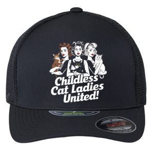 Childless Cat Ladies United Funny Democrat Political Flexfit Unipanel Trucker Cap