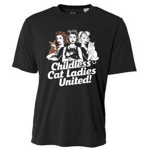 Childless Cat Ladies United Funny Democrat Political Cooling Performance Crew T-Shirt