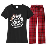 Childless Cat Ladies United Funny Democrat Political Women's Flannel Pajama Set