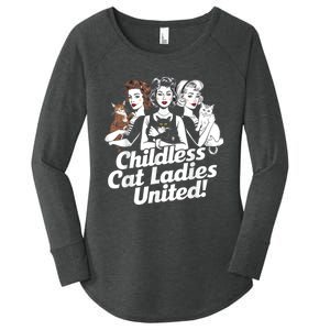 Childless Cat Ladies United Funny Democrat Political Women's Perfect Tri Tunic Long Sleeve Shirt