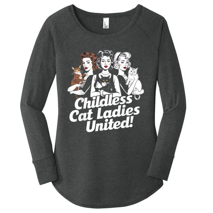 Childless Cat Ladies United Funny Democrat Political Women's Perfect Tri Tunic Long Sleeve Shirt