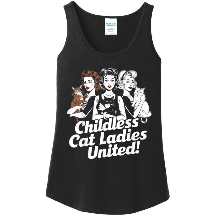 Childless Cat Ladies United Funny Democrat Political Ladies Essential Tank